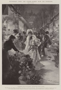 Picturesque Paris, the Flower Market Near the Madeleine